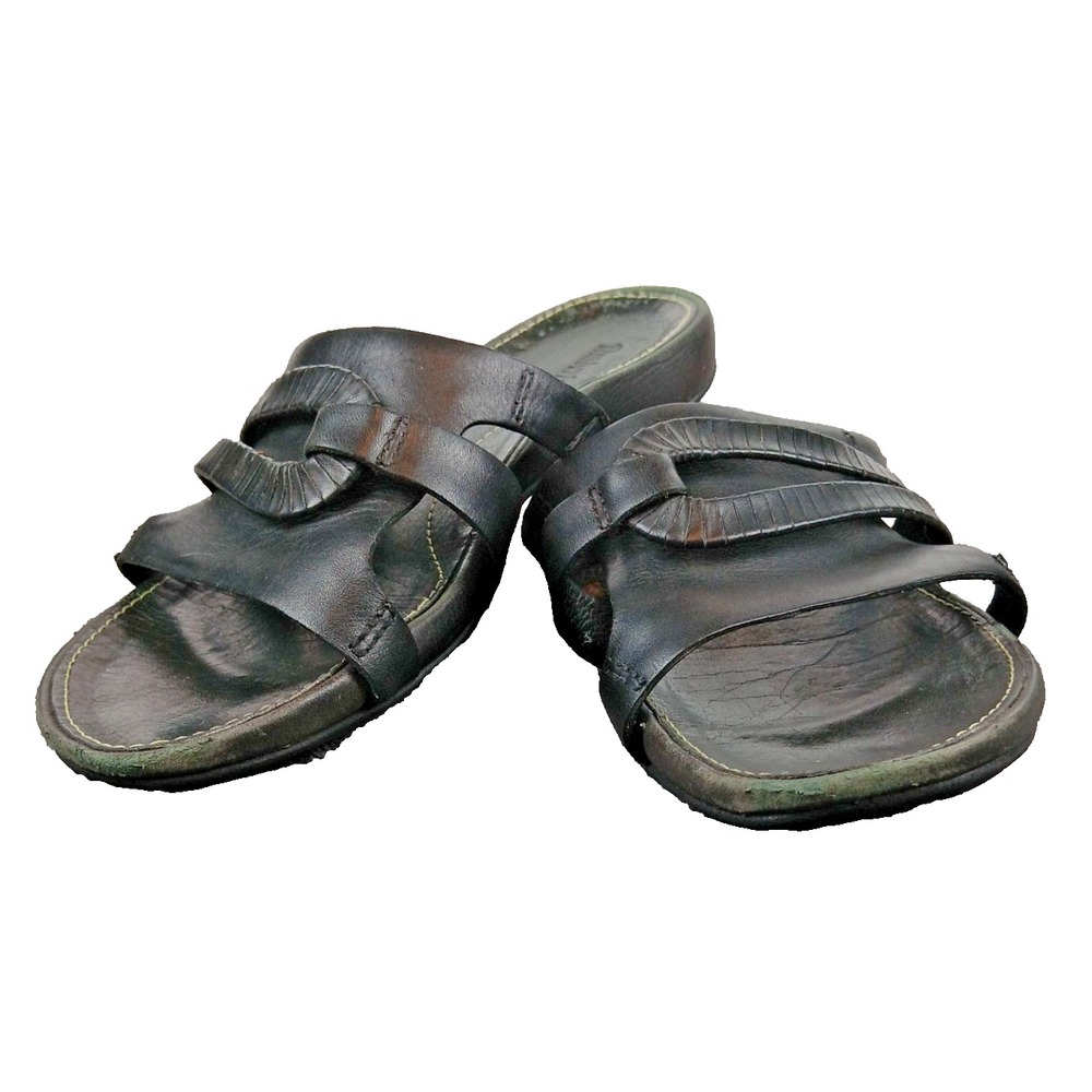 Timberland Women's Black Genuine Leather Sandals Size 7